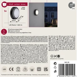 Applique d'extérieur LED IP44 140mm 3000K 8W 560lm 230V Gris Matière plastique