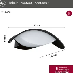 Applique d'extérieur LED Mesana IP44 240x165mm 3000K 12W 800lm 230V Anthracite Aluminium