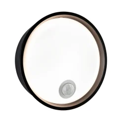 Applique d'extérieur LED Platomo Détecteur de mouvement crépusculaire (IR) résistant à l'eau de mer IP44 rond 180mm 3000K 14,5W 12