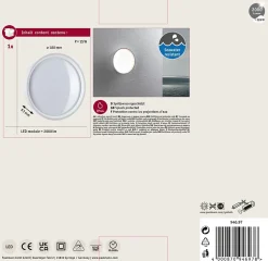 Applique d'extérieur LED Platomo résistant à l'eau de mer IP44 rond 180mm 3000K 14,5W 1200lm 230V Blanc Matière plastique