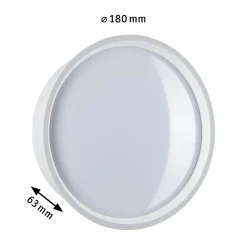 Applique d'extérieur LED Platomo résistant à l'eau de mer IP44 rond 180mm 3000K 14,5W 1200lm 230V Blanc Matière plastique