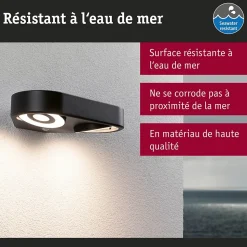 Applique d'extérieur LED Silma Détecteur de mouvement crépusculaire (IR) Double émission lumineuse IP44 carré 280x176mm 3000K 2x5,