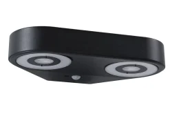 Applique d'extérieur LED Silma Détecteur de mouvement crépusculaire (IR) Double émission lumineuse IP44 carré 280x176mm 3000K 2x5,