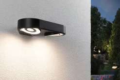 Applique d'extérieur LED Silma Détecteur de mouvement crépusculaire (IR) Double émission lumineuse IP44 carré 280x176mm 3000K 2x5,