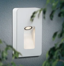 Applique d'extérieur LED Slot IP44 rond 93x163mm 2700K 2,4W 120lm 230V 30 Blanc dépoli Aluminium