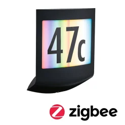 Applique d'extérieur LED Smart Home Zigbee 3.0 Padea Détecteur crépusculaire IP44 198x252mm RGBW+ 8,2W 550lm 230V Anthracite Matiè