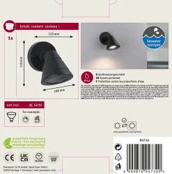 Applique d'extérieur Trian résistant à l'eau de mer IP44 rond 100x130mm max. 35W 230V Anthracite Aluminium