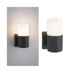 Applique d'extérieur Tubs IP44 rond 105x175mm max. 15W 230V Gris dépoli Métal Matière plastique