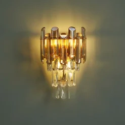 Applique dorée cristal prestige cascade de pampille - Elemia