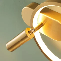 Applique dorée double lumière avec liseuse centrée - Lona