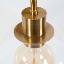 Applique dorée et abat-jour verre - Eloise