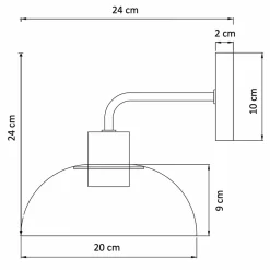 Applique dorée et abat-jour verre - Eloise