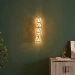 Applique dorée ultra chic en métal et cristaux décoratifs LED - Dalina