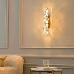 Applique dorée ultra chic en métal et cristaux décoratifs LED - Dalina