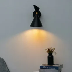 Applique double cône noir et doré - Valdivia