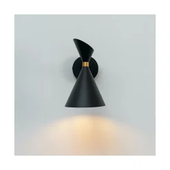 Applique double cône noir et doré - Valdivia