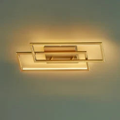 Applique double rectangle laiton 50 cm éclairage indirect - Torello