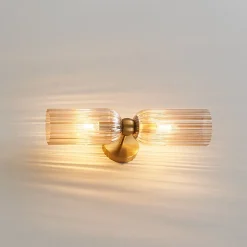 Applique double verre texturé ambré - Leonora