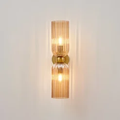 Applique double verre texturé ambré - Leonora