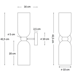 Applique double verre texturé ambré - Leonora