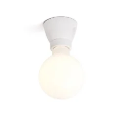 Applique Droite en porcelaine Vintage blanche E27