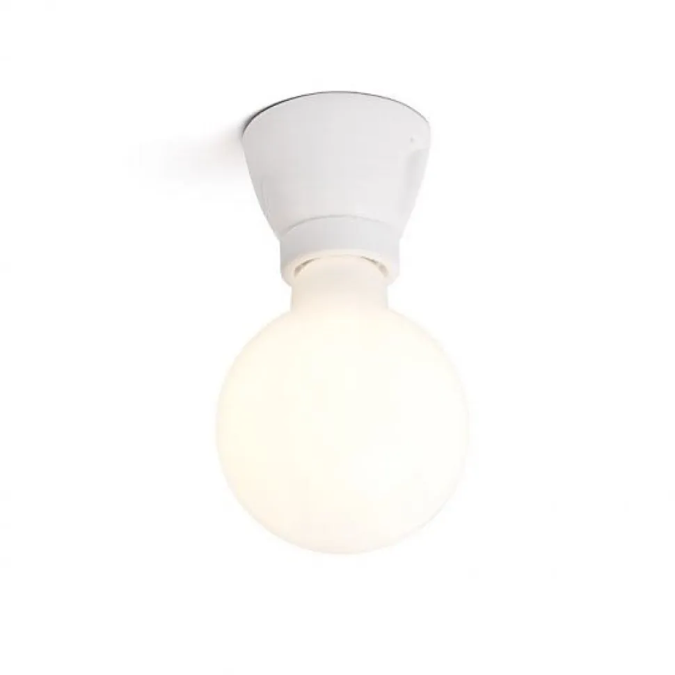 Applique Droite en porcelaine Vintage blanche E27