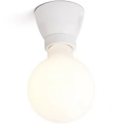 Applique Droite en porcelaine Vintage blanche E27