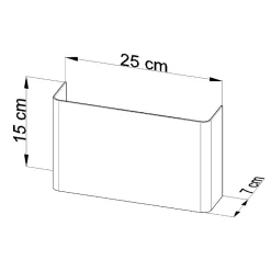 Applique en acier 2 ampoules 3000K - 25x7x15cm Sollux