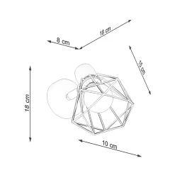 Applique en acier 1 ampoule 4000K - 18x15x18cm Sollux