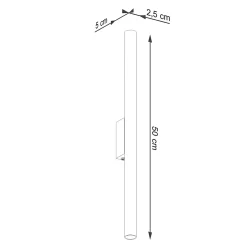 Applique en acier 2 ampoules 4000K - 2.5x5x50cm Sollux