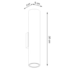 Applique en acier 2 ampoules 3000K - 6x8x30cm Sollux