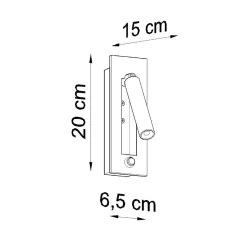 Applique en acier 1 ampoule 3000K - 6.5x15x20cm Sollux