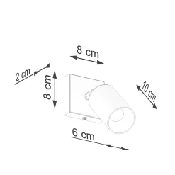 Applique en acier 1 ampoule 4000K - 8x8x18.5cm Sollux