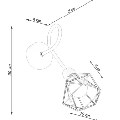 Applique en acier 1 ampoule 3000K - 15x28x30cm Sollux
