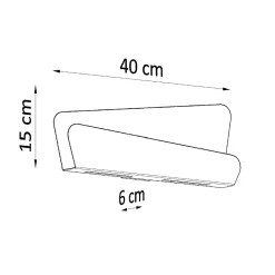 Applique en acier 2 ampoules 4000K - 40x6x15cm Sollux