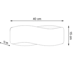 Applique en acier 2 ampoules 4000K - 40x12x15cm Sollux