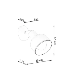 Applique en acier 1 ampoule 4000K - 19x11x17cm Sollux