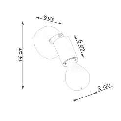 Applique en acier 1 ampoule 3000K - 8x8x14cm Sollux