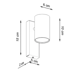 Applique en acier 1 ampoule 4000K - 6x10x15cm Sollux