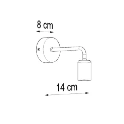Applique en acier 1 ampoule 3000K - 8x14x8cm Sollux