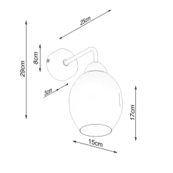 Applique en acier 1 ampoule 3000K - 25x15x29cm Sollux