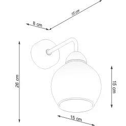 Applique en acier 1 ampoule 3000K - 15x15x26cm Sollux