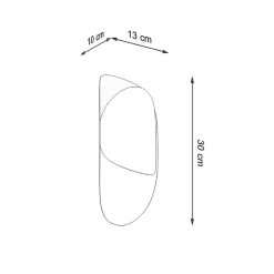 Applique en acier 1 ampoule 3000K - 13x10x30cm Sollux
