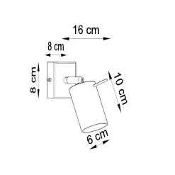 Applique en acier 1 lampes 8x8x16cm Sollux