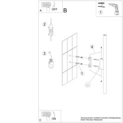 Applique en acier 2 lampes 2.5x5x50cm Sollux