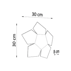 Applique en acier 2 lampes 30x30x8cm Sollux