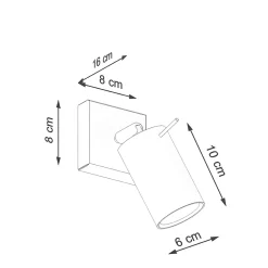 Applique en acier 1 lampes 8x16x8cm Sollux