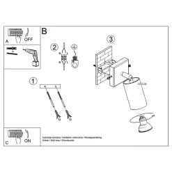 Applique en acier 1 lampes 8x16x8cm Sollux