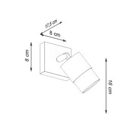 Applique en acier 1 lampes 8x17.5x16cm Sollux