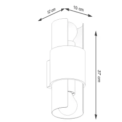 Applique en acier 2 lampes 10x12x37cm Sollux